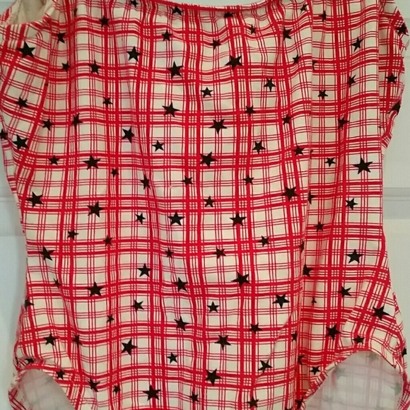 Sporting life red checkers with blue stars swimsui - Picture 2 of 5